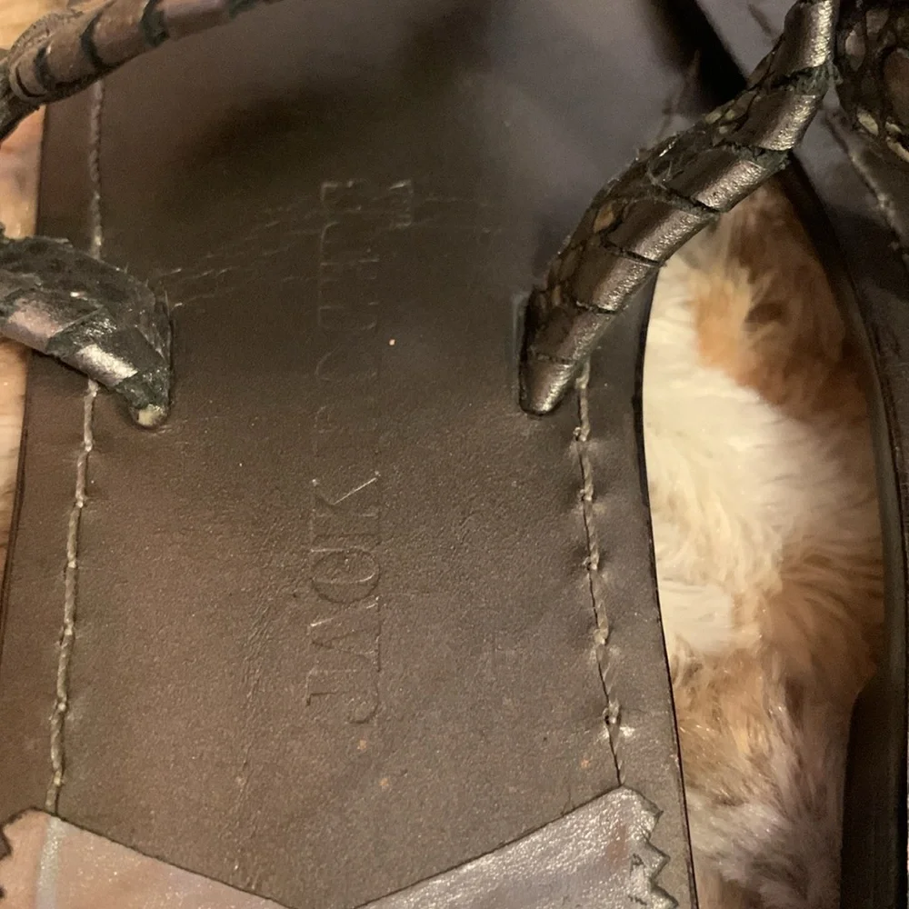 JACK ROGERS Leather Georgia Python Sandals — 7 - Picture 4 of 11